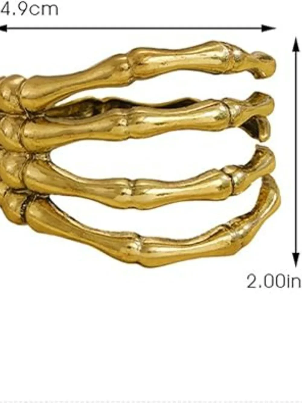 NEW Punk Skeleton Hand Bracelet‎ Gold Skull Arm Cuff Open Adjustable Standout